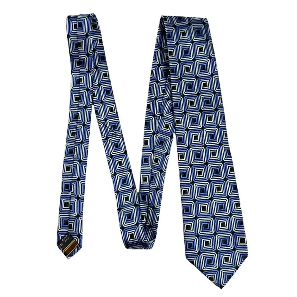 BCBG Attitude 100% Silk Necktie Geometric Print 59